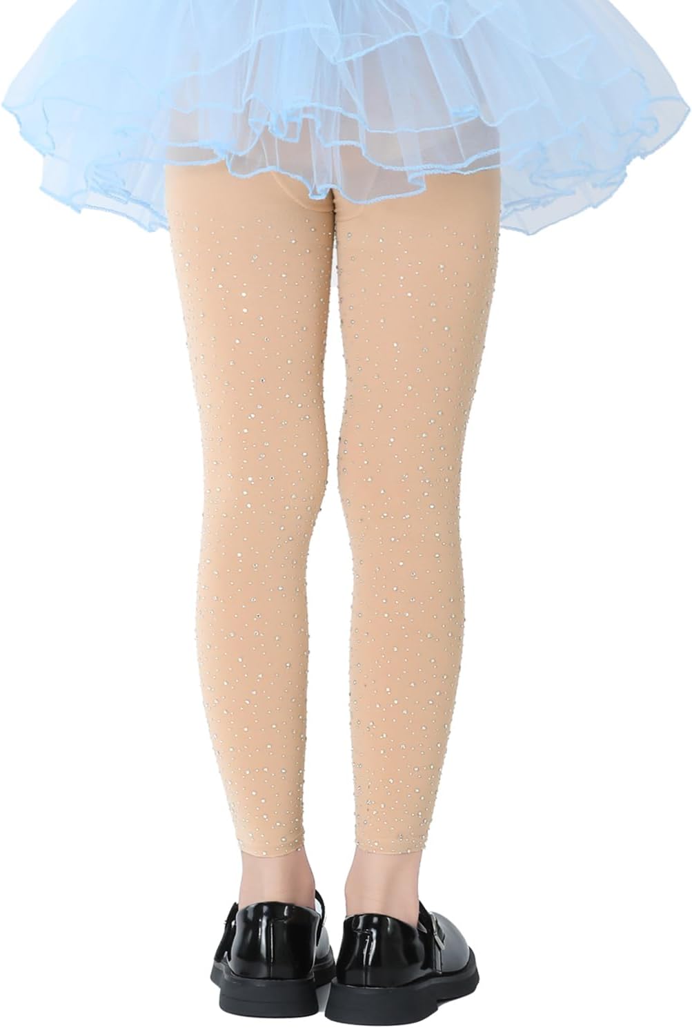 FANCAME Girls Footless Sparkle Rhinestone Tights, Ballet Dance Tights for School Students Kids - Image 5
