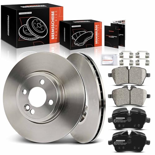 Frankberg 2x Bremsscheiben + 4x Bremsbeläge Vorne Kompatibel mit Min.i R56