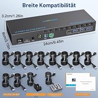 10 Port 8 Port KVM Switch HDMI 4K@60Hz EDID Simulation, USB 3.0 HDMI KVM Switches für 10 PC Teilen 1 Monitor und 4 USB Geräte, KVM Schalter mit Audio RS232 verdrahtete Remote und 10 USB Kabel – Ansicht 9