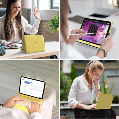 Image of typecase Touch Keyboard for 11th (A16) & 10th Gen with Multi-Touch Trackpad, 11-Colors Backlit, 360 Rotatable Multi Viewing Angle, Pencil Holder (Not fit to Air 11 /Air 5th /Pro 11)-Yellow'26