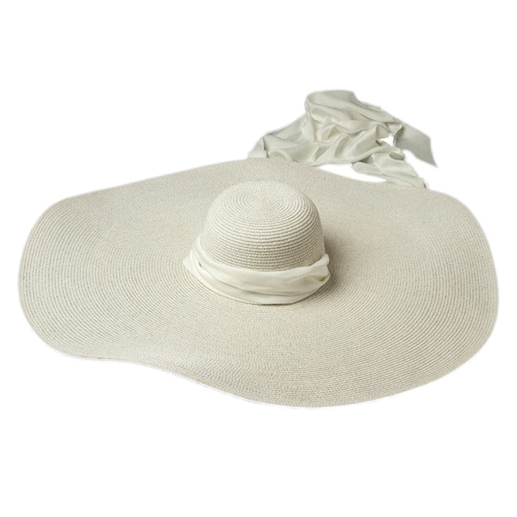 Lady ornamento per protezione, anti UV | Cappello da sole da donna a tesa larga, da spiaggia, regolabile, cinturino in nastro morbido e setoso