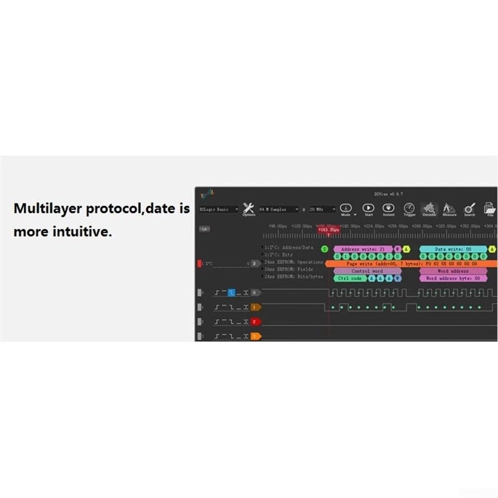 USB-C DSLogic 100M Logic Analyzer 16CH 16GB Streaming Tiefe 64M Hardware-Puffer für Echtzeit-Wellenformerfassung und -analyse