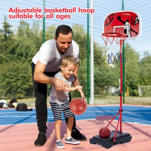 Micmac Kids Basketball Hoop Stand With Ball & Pump, Adjustable Height 2.8 Ft -6.7 Ft, Mini Kids Basketball Goal Toy Toddler Basketball Hoop Stand For Boys Girls Toddlers Ages 3 Up1 #TOP2