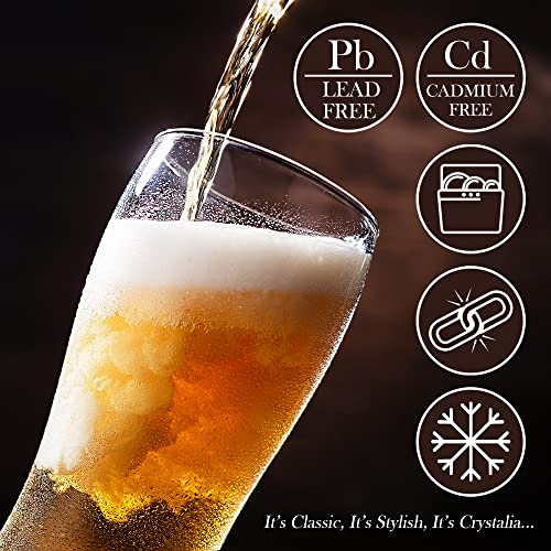 Volarium Beer Glasses, Tall Clear Drinking Glass, Classic Lager Stout Pilsner Glass Set, All Purpose Tumblers, 19 ¼ oz (Set of 4) - Thumbnail 5