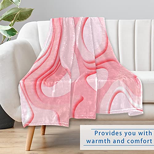 Couverture douce pour lit et canapé : confort rose abstrait - 7