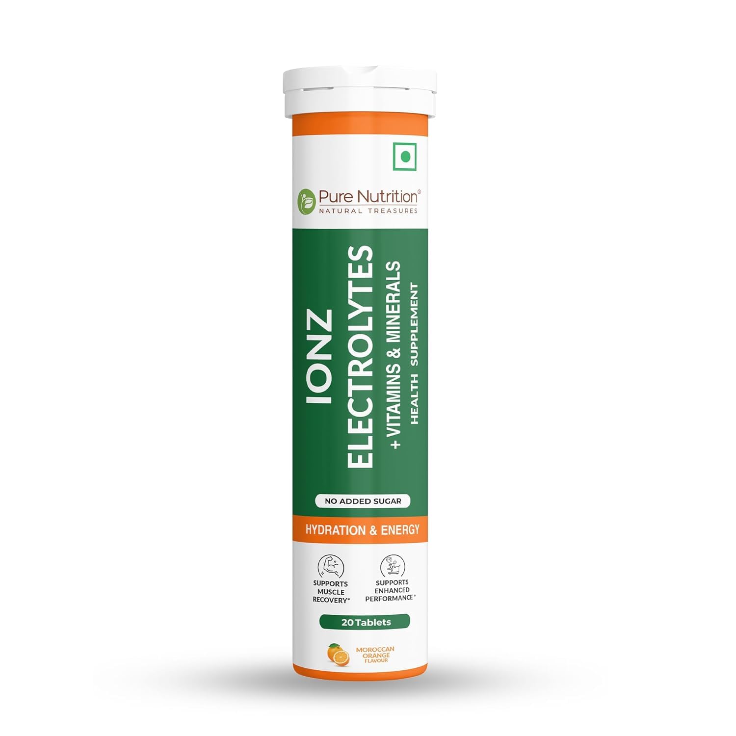 Pure Nutrition Ionz Electrolytes – Zero Sugar Added | 20 Effervescent Tablets – Moroccan Orange Flavour | For Instant Hydration, Energy, Performance & Recovery