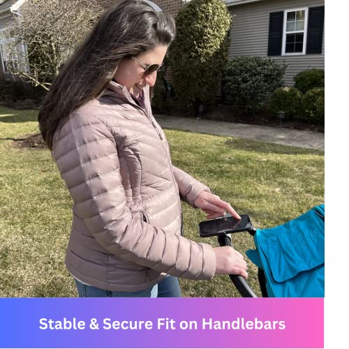 Maxby-Stroller-Phone-Holder-Shopping-Cart-Phone-Holder-Stable-Secure-Fit-on-Handlebars-One-Hand-Operation-to-Put-OnTake-Off-Phone-360-Degree-Rotation-for-All-Phone-Types
