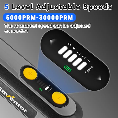 Enventor Cordless Rotary Tool, 8V 2000mAh Rechargeable Rotary Tool Kit, 5 Variable Speed, 5000-30000RPM, 125PCS Accessories for Carving, Sanding, Polishing, Cutting, Drilling and DIY Crafts 3 Enventor Cordless Rotary Tool, 8V 2000mAh Rechargeable Rotary Tool Kit, 5 Variable Speed, 5000-30000RPM, 125PCS Accessories for Carving, Sanding, Polishing, Cutting, Drilling and DIY Crafts - Image 3