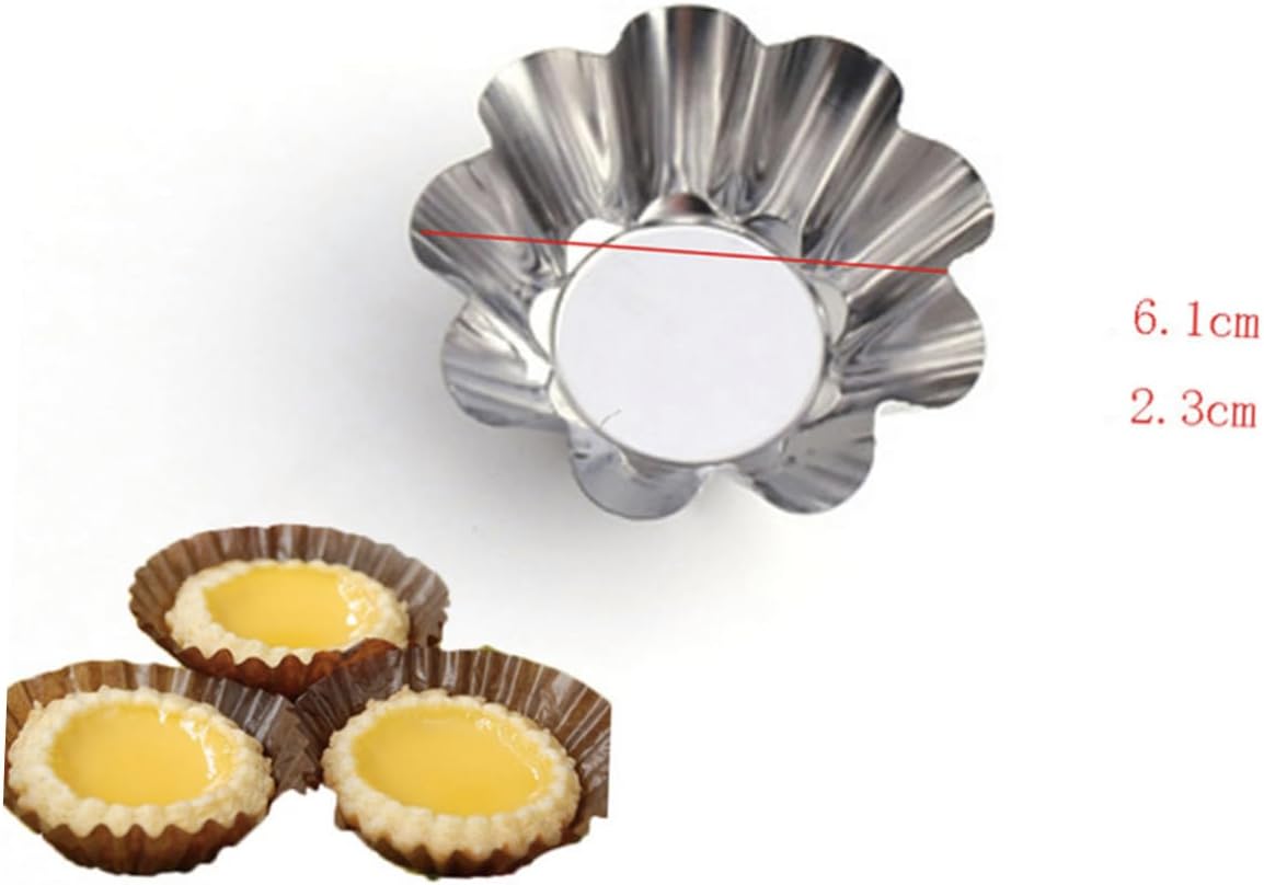 12 Pcs Reusable Stainless Steel Tart and Muffin Pans Versatile Cupcake Baking Molds for Kitchen Use Silver