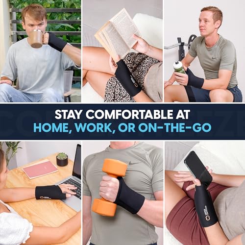 Image of CopperFreeze Wrist Sleeve by Copper Compression. Hot & Cold Therapy Support for Pain, Swelling, and Injury Recovery. 360 Copper Infused Relief for Hands, Wrists, and Forearms