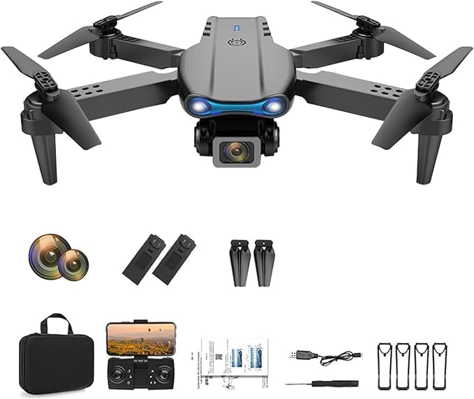 E99 PRO 4K Dual Camera Drone – Foldable Drone with Obstacle Avoidance, Headless Mode, Altitude Hold & Remote Control for Beginners, Adults, and Teens