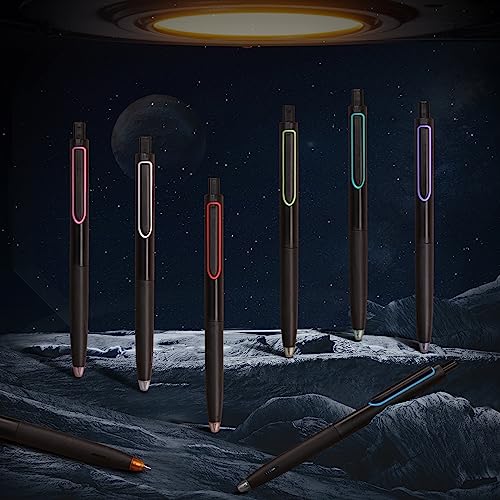 Image of WRITECH Retractable Gel Ink Pens: 0.5mm Fine Point Pen Multicolor No Smear & Smudge for Journaling Sketching Drawing Extra Smooth Writing Non Bleed Silent Click Pen Set 8ct - Assorted Colors