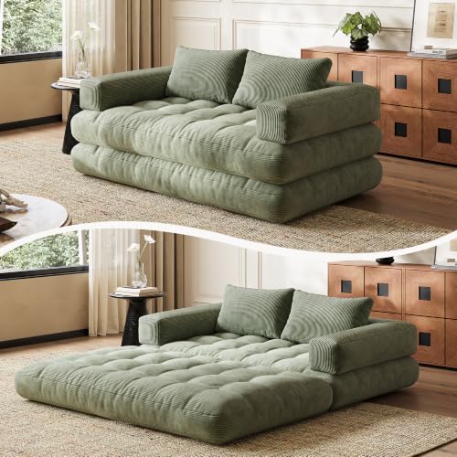 Wumagin Sofá Cama 2 Plazas, Sofá de Suelo Transformable en Pana...