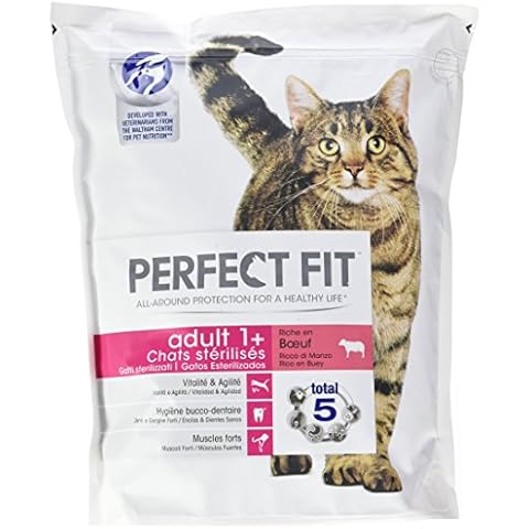 Perfect Fit Trockenfutter für Erwachsene für sterilisierte Erwachsene, reich an Rindfleisch Cover