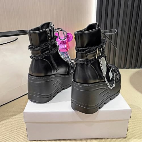 Image of Ulalaza Women Mary Jane Dress Pumps Lolita Shoes Cute Platform Gothic Double Ankle Strap Round Toe Chunky Heel Uniform Pumps Shoes Perfect for School Party Business Work Dance Date Night Club