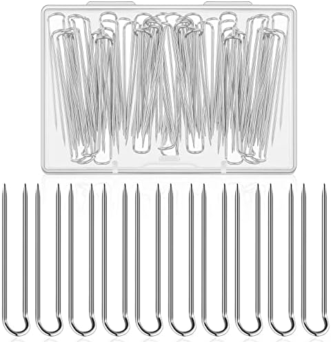 50 Pieces Sewing U-pins Fork Pins Needlecrafts Pins Double Blocking Pins Stainless Steel Sewing Pins Multipurpose Straight Pins for Sewing Jewelry Display Home Decor (1.77 Inch Long)