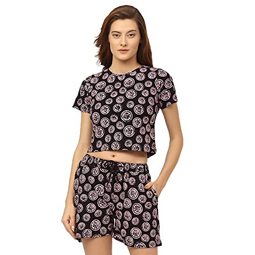 Image of RIGO Printed Waffle Knit Tie & Dye Top and Shorts Co-ord Set for Women | Half Sleeves & Sleeveless Co-ords Set for Women | Stylish Dresses for Women | Night Wear, Beach Wear, Vacation Wear Outfit