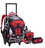 Kit Mochila Rodinha Infantil Menino 3 Peças Homem Aranha, Lancheira, Mochila, Estojo, Denlex