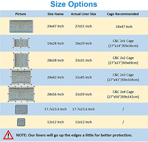 RIOUSSI Guinea Pig Cage Liners, Absorbent Washable Reusable Guinea Pig Fleece Bedding for Midwest and C&C Cages with Leakproof Bottom. Star Print, 17x23 Inch, 2 Pack - 3