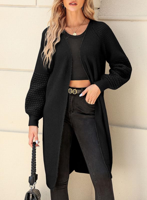 Image of Dokotoo Women's 2026 Fashion Casual Open Front Long Sleeve Chunky Cable Knit Cardigans Sweaters Outerwear Coats