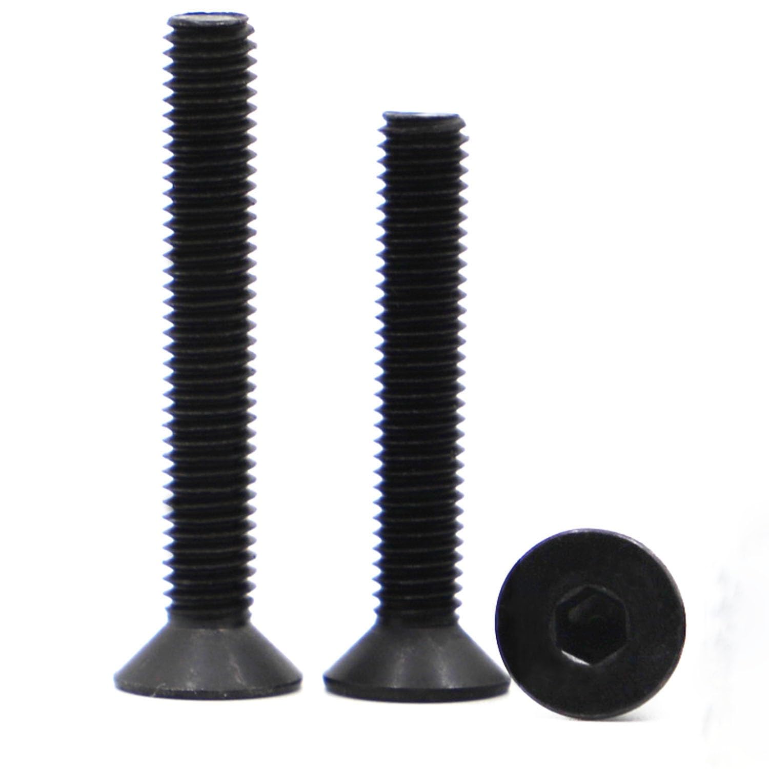 Tornillo autorroscante M2, M2.5, M3, M4, M5, M6, M8, M10, M12, acero negro, grado 10.9, hexagonal, cabeza plana, avellanada (1-50 piezas) cubierta de tornillo (35 mm, M3 50 piezas)