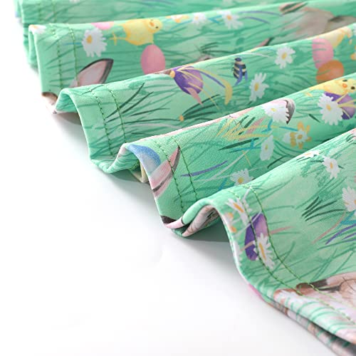 Toddler Girl Bunny Pattern Dress Flutter Sleeve Princess Party Summer Clothes 5-6Y4