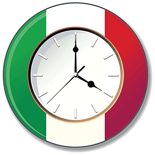 Zirni Italy Clock with National Flag Sticker Decal Design 5