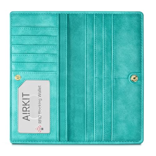 Ultra Slim Thin Wallet for Women RFID Blocking Womens Wallet Credit Card Holder Bifold Ladies Wallet with Zip Pocket