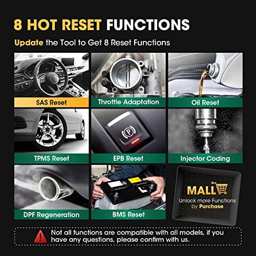 LAUNCH CRP129X OBD2 Scanner for Car, 4 System Auto Code Reader with 8 Reset Services Oil Reset/ EPB/ SAS/ TPMS/ Throttle Adaptation/ BMS/ DPF ...