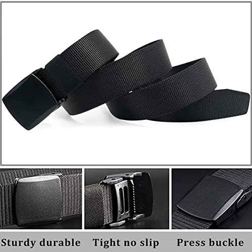Image of WYuZe Men's Military Tactical Web Belt, Casual Nylon Webbing with No Metal Buckle