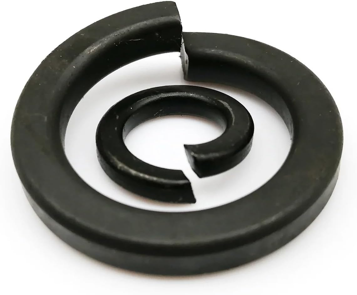 CREAP 5/10/25/50pc M2 M2.5 M3 M3.5 M4 M5 M6 M8 M10 M12 M14 M16 to M24 GB93 Black Grade 8.8 Steel Spring Lock Washer Split Elastic Gasket(M2.5 50pcs)