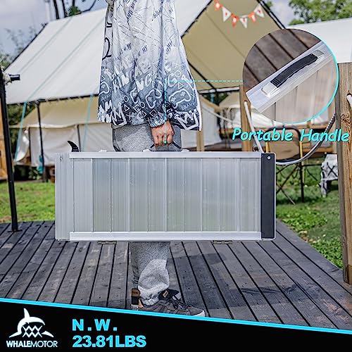 Image of WHALEMOTOR Portable Wheelchair Ramp 3FT, Anti-Slip Aluminum Folding Portable Ramp, Wheelchair Ramps for Home, Weight Capacity Up to 800 LBS, with Transition Plates Above and Below, Loading Dock Plates