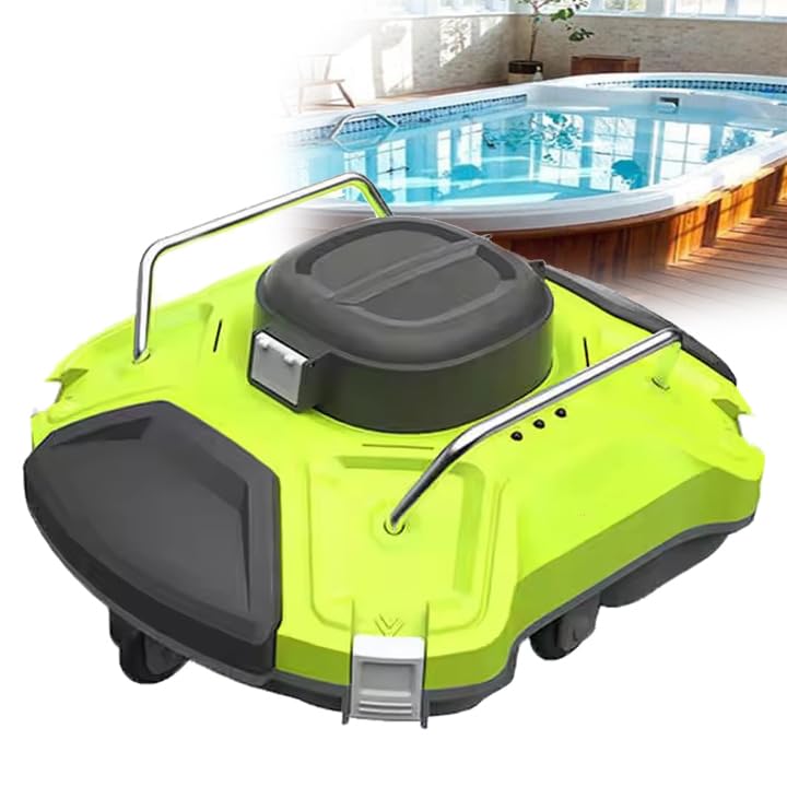 Robot De Piscina, Limpiafondos Robótico Inalámbrico, 180 Minutos De Duración De La Batería, Succión por Aspiración Autoestacionante 5000 Mah, Profundidad Máxima De Buceo 2,5 M