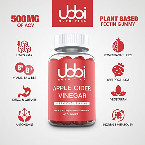 Ubbi Nutrition Apple Cider Vinegar Gummies with The Mother - Detox and Weight Loss Support, Vegetarian, Vitamin B6 & B12… - Image 3