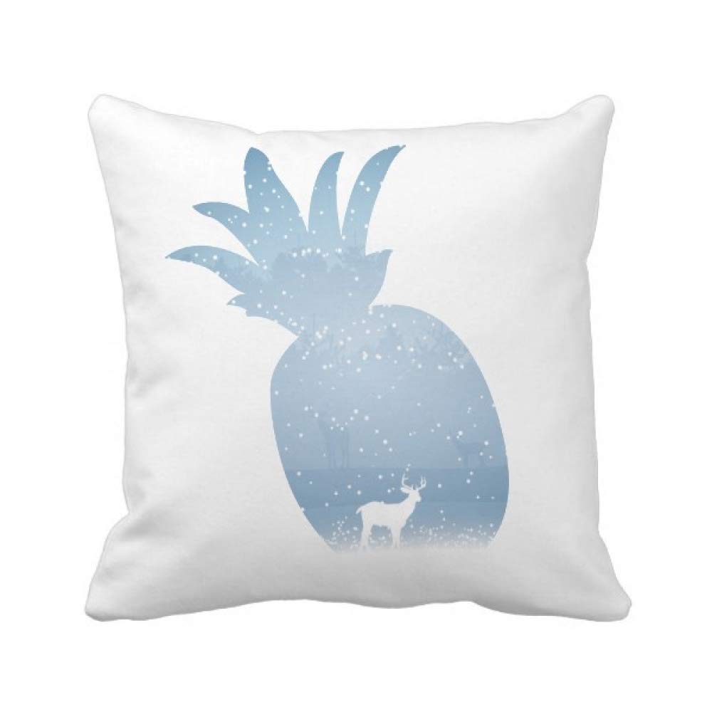 Coussin carré Pineapple Deer Neige motif forêt météo pour canapé et lit