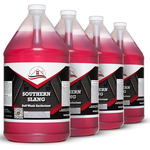 Southeast Softwash Southern Slang - Professional Exterior House Cleaner Siding Cleaner & Roof Wash Surfactant for Pressure Washing & Soft Wash Applications | Classic Cherry Scent 1 Gallon (4 Pack)