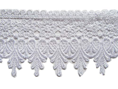 Image of YYCRAFT 5 Yards White Lace Edge Trim Wedding Applique DIY Sewing Crafts(Width:3.5")