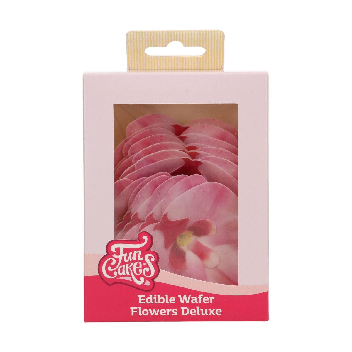 FunCakes Edible Wafer Flowers Deluxe Orchid Pink Medium - Edible Paper Flowers for Decorating Cakes, Cupcakes and Desserts - Pack of 10