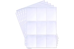 360 Pockets Trading Card Binder Sleeves 9 Pocket for 3 Ring Binders,...