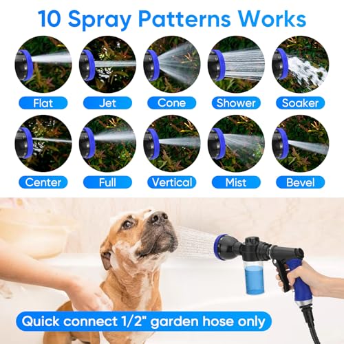 Dog-Shower-Attachment-Water-Hose-Nozzle-Sprayer-Set-with-Metal-3-Way-Shower-Diverter-66-Ft-Long-Hose-Tub-Faucet-Sprayer-for-Shower-Arm-Easy-Faucet-Pup-Pet-Bathing-Sprayer-Washer-Hose-Kit Dog Shower Attachment Water Hose Nozzle Sprayer Set with Metal 3 Way Shower Diverter 66 Ft Long Hose Tub Faucet Sprayer for Shower Arm Easy Faucet Pup Pet Bathing Sprayer Washer Hose Kit