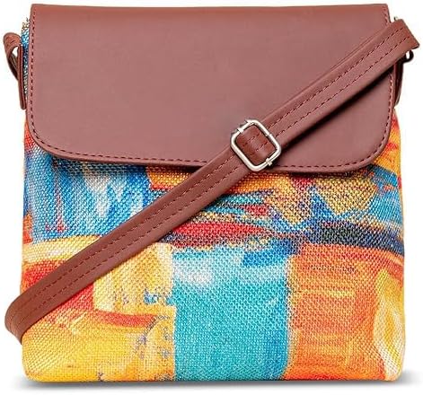 Vegan Leather Flap Sling Bag for Women – Stylish Crossbody Handbag with Adjustable Strap & Zipper Pockets, Compact Purse for Travel & Everyday Use