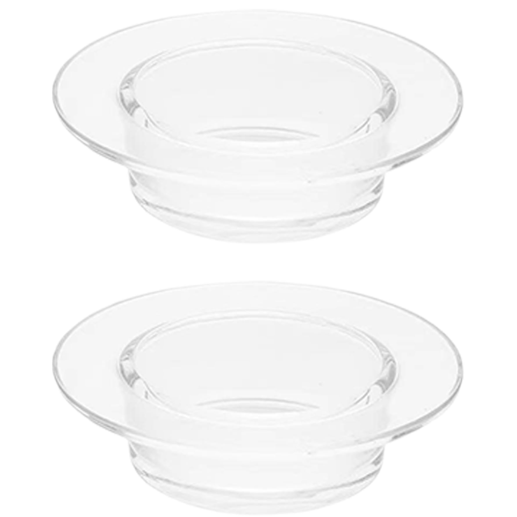 CAKEEYUM 2PCS Wax Warmer Replacement Dish, 4.5inch Glass Wax Melt Liners, Candle Heating Props Easy to Clean Melt Dish, For Lamp Melting Heating Warmer Replacement Line
