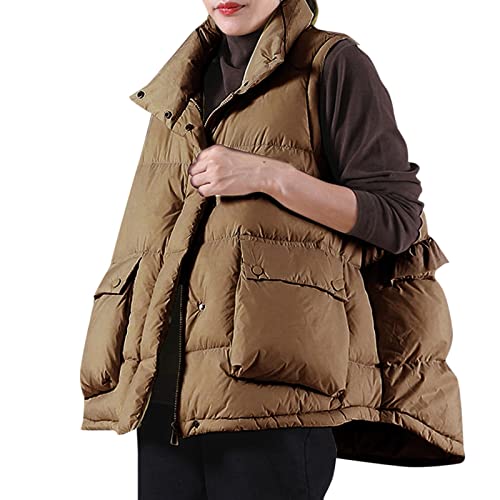 Abrigos de invierno para mujer, vestidos navideños para mujer, chaqueta de plumas de pato blanco, chaqueta de plumón, abrigo de gran tamaño para mujer, marrón, Talla única