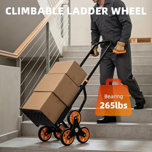 Carro para escaleras resistente con ruedas y asa telescópica miniatura 6