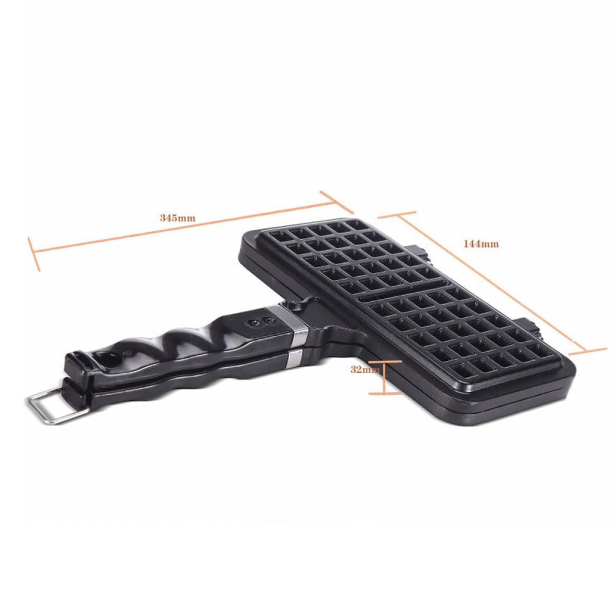 Stampo per Waffles Nero in Alluminio Pressofuso per Forno | Facile da Pulire, Modulo da Cucina per Preparazioni Fai da Te, Uso su Gas