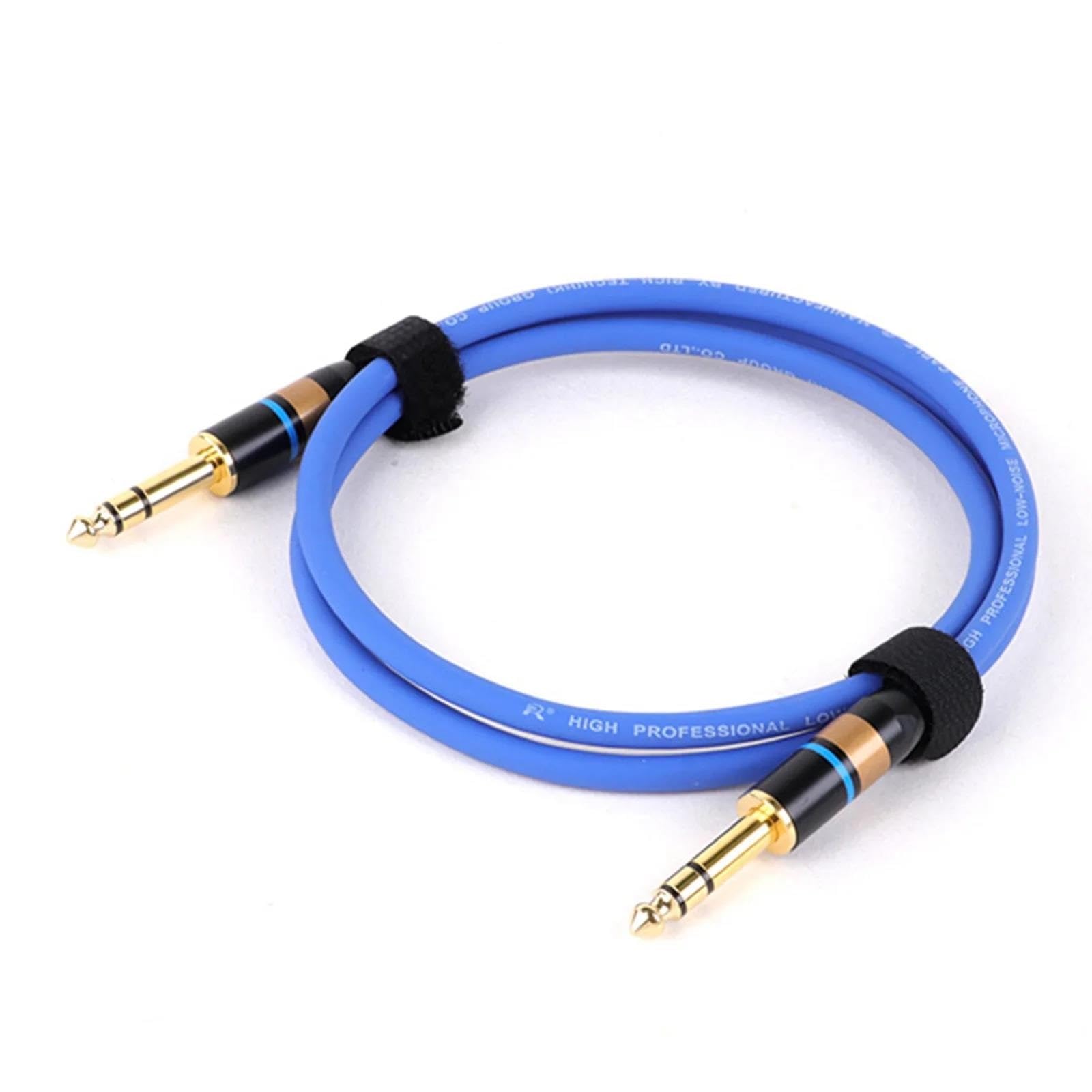 kabel audio instrumentu muzycznego Kabel TRS Do Gitary, 6,35 Mm, Męski, Stereo, Pozłacany, Zbalansowany, Do Gitary Elektrycznej, Basu, Klawiatury, Miksera(Blue,10m)