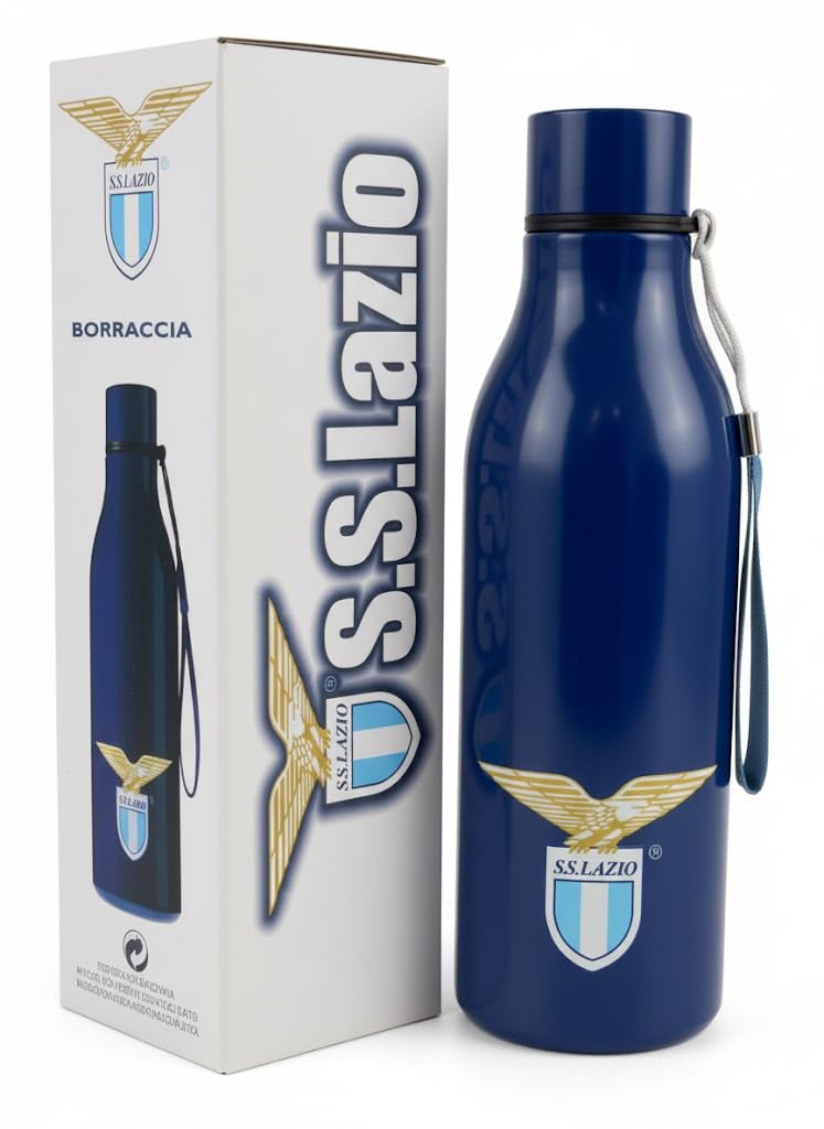 Only4fan S.r.l. Ss Lazio Trinkflasche/Thermosflasche mit Band, offizielles Produkt, Unisex, Erwachsene, Blau, Einheitsgröße