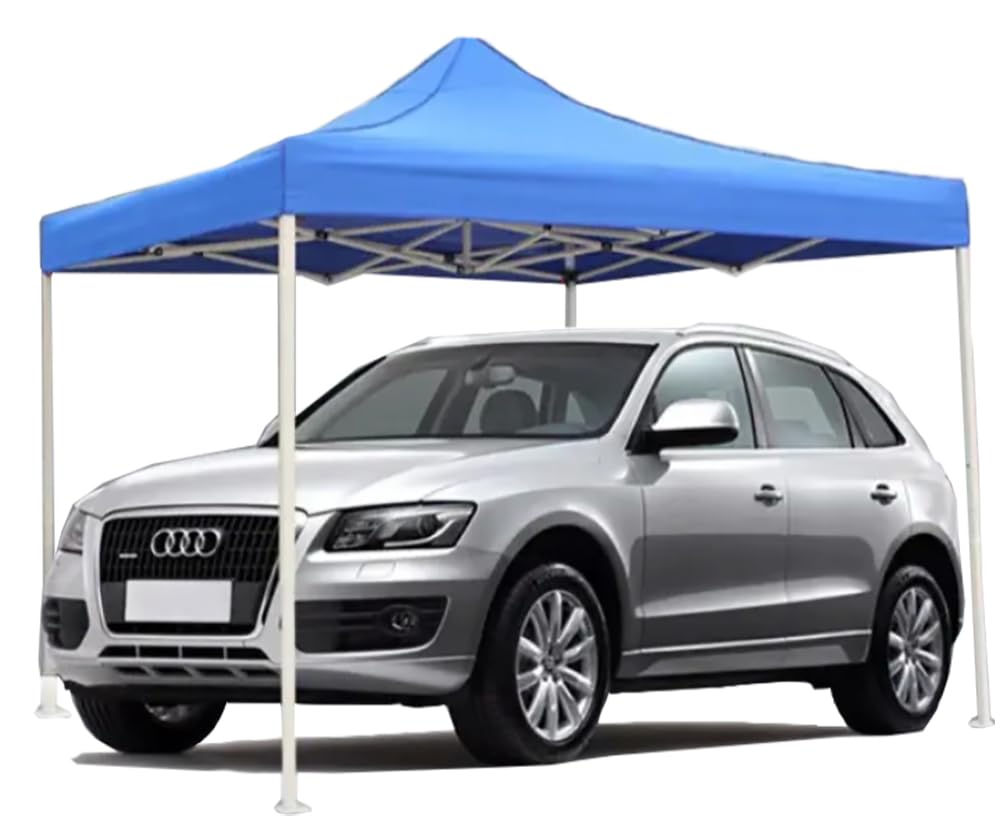 10x10 Feet Portable Pop-up Canopy Tent, Heavy-Duty Steel Frame, Waterproof, Outdoor Event Shelter, Car Parking Garage, Car Parking Shelter (Blue)