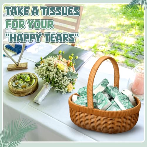 Image of Therwen 100 Pack Pocket Tissues Travel Bulk 1000 Sheet, Palm Theme