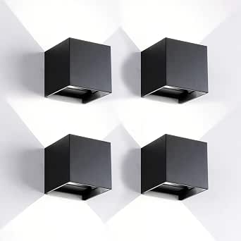 Applique Murale LED ZMH Noire Intérieure & Extérieure - IP65 Étanche - 50x8x4 Cm, 10W, 3000K Lumière Chaude Pour Salle De Bain, Terrasse Et Jardin